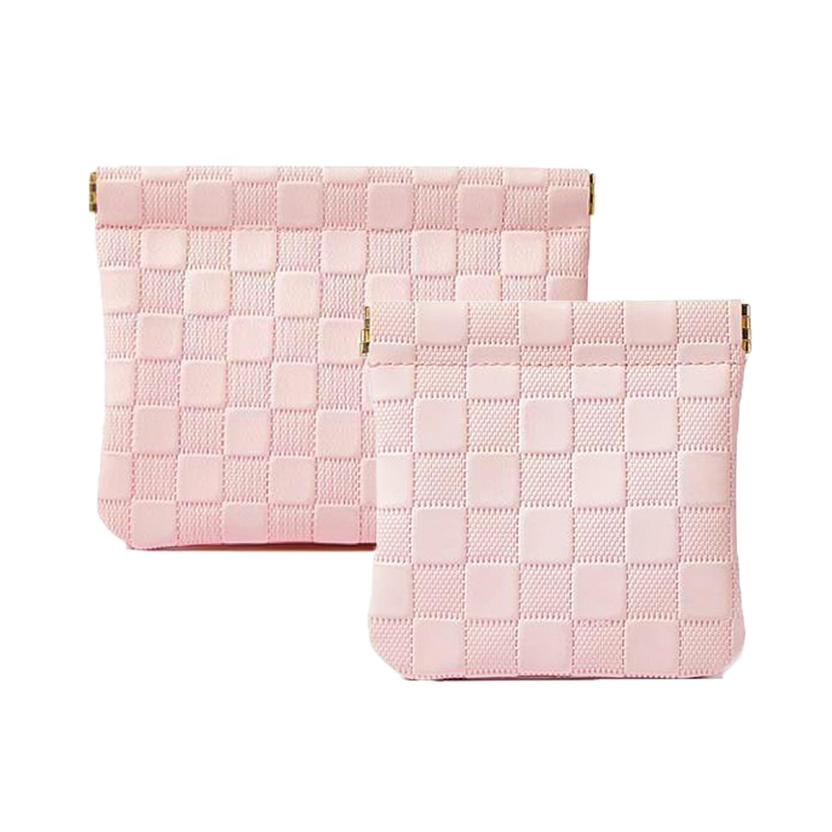 Duleylv 2 PCS Small Makeup Bag for Purse Waterproof Mini Cosmetic Bag for Coin Lipstick Jewelry Portable Mini Makeup Bag Set for Women Small Cosmetic Pouch Makeup Organizer Pink