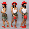 Fringed Camouflage Print Shorts for Women