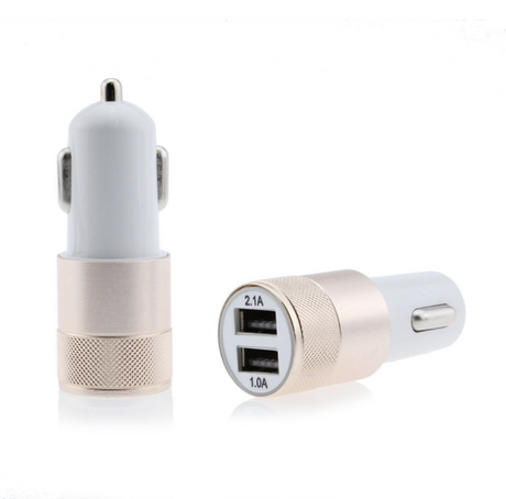 Metal Car Charger with Dual USB 2.1A Output