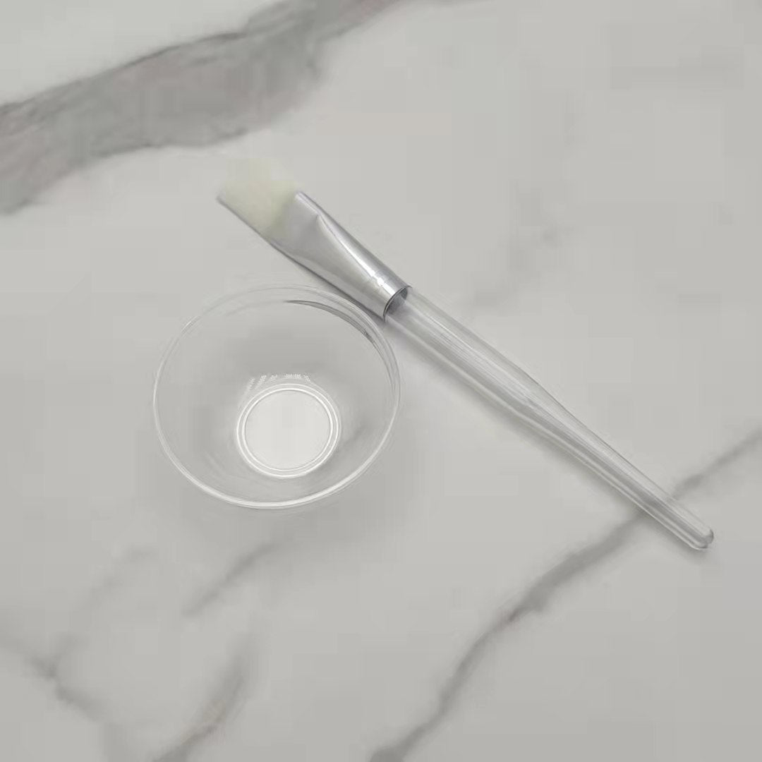 Transparent Mask Bowl Set with Soft Brush (Approx. 6CM)