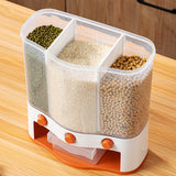 Wall-mounted Three-compartment Grain Storage Box