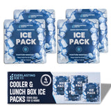 Rapid Performance Reusable Ice Packs for Lunch Boxes Lunch Bags or Coolers | 4 Pack | Cold for Up to 12 Hours | Ice Packs for Cooler Long Lasting for Camping Beach & School
