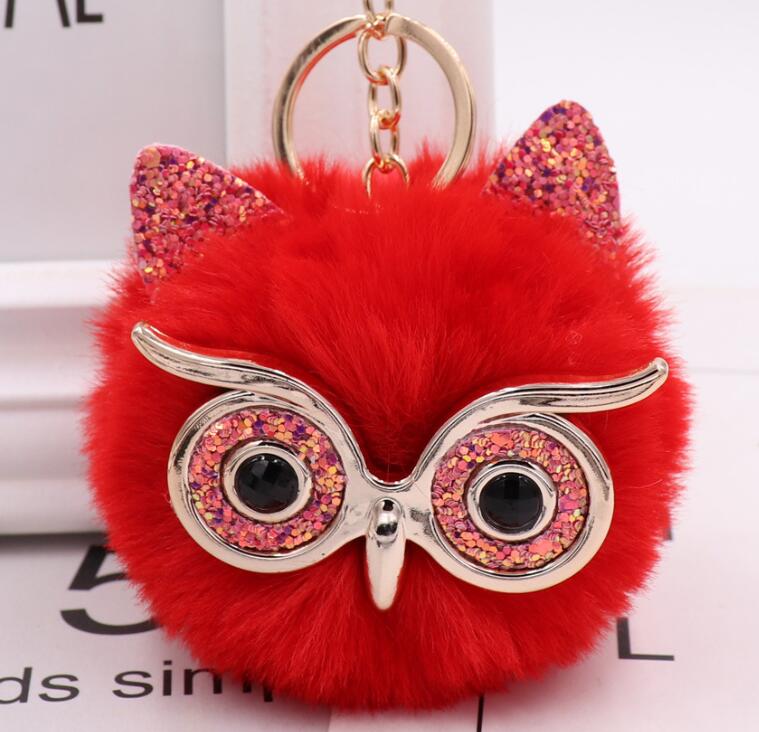Grit Cat Owl Plush Keychain for Car Accessories