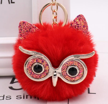 Grit Cat Owl Plush Keychain for Car Accessories