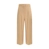 Max Mara Beige Fleece Wool Casual Pants