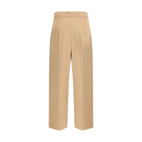Max Mara Beige Fleece Wool Casual Pants
