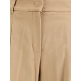 Max Mara Beige Fleece Wool Casual Pants