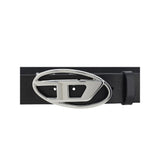 Diesel Black Calf Leather Bos Taurus Regular Belt
