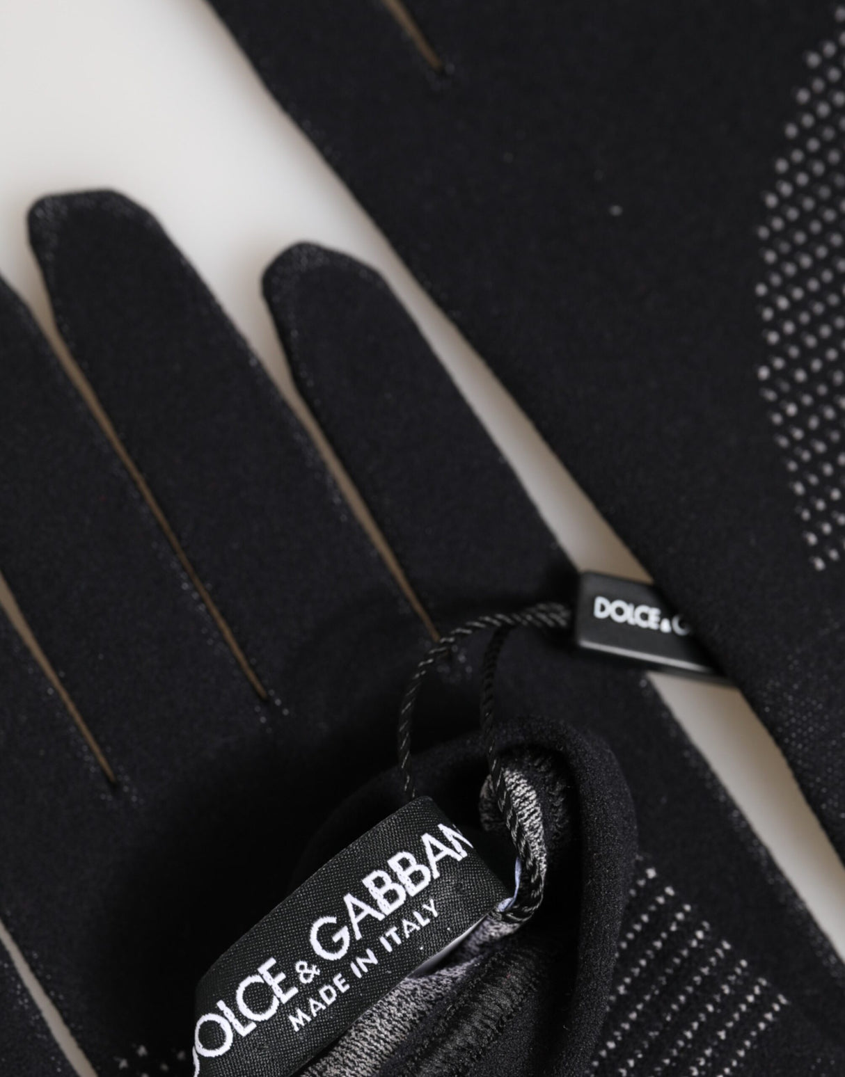 Dolce & Gabbana Black DG Logo Cotton Hands Mitten Men Gloves