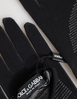 Dolce & Gabbana Black DG Logo Cotton Hands Mitten Men Gloves