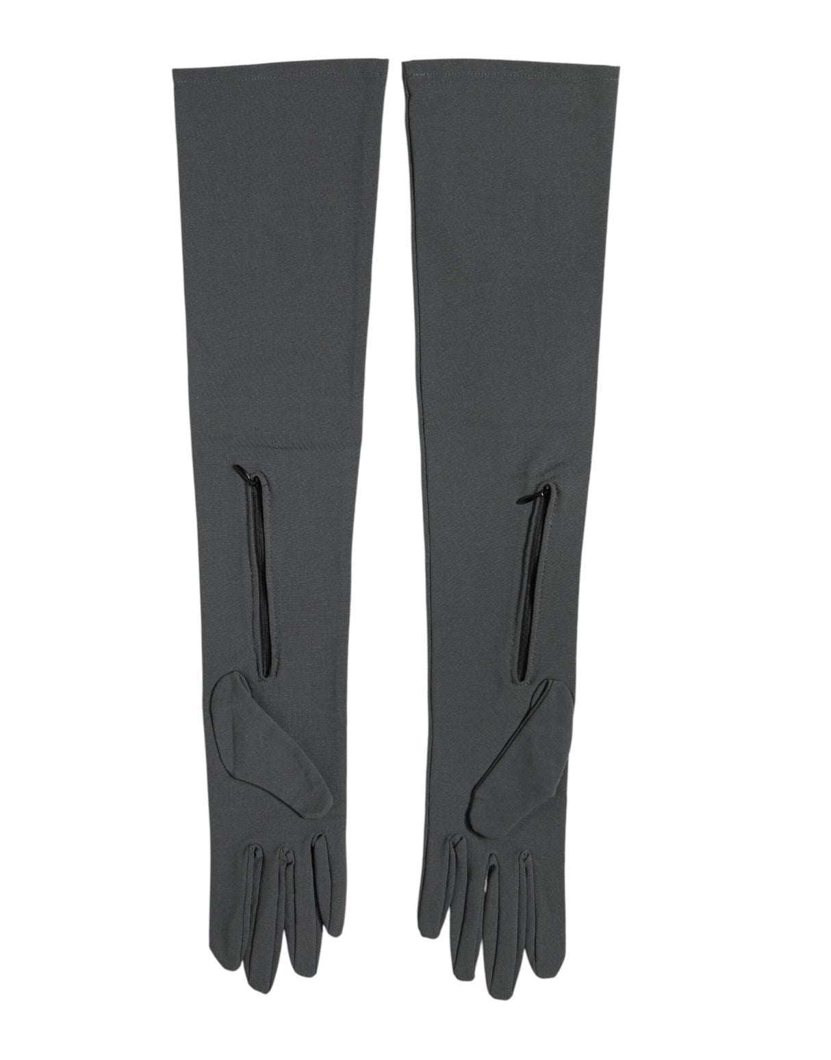 Dolce & Gabbana Dark Gray Viscose Elbow Length Mitten Men Gloves