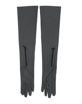 Dolce & Gabbana Dark Gray Viscose Elbow Length Mitten Men Gloves