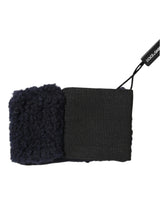 Dolce & Gabbana Black Wool Knitted Sweatbands Men Wristband