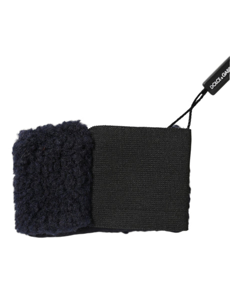 Dolce & Gabbana Black Wool Knitted Sweatbands Men Wristband
