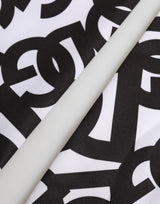 Dolce & Gabbana Black White DG Logo Elbow Length Mitten Gloves