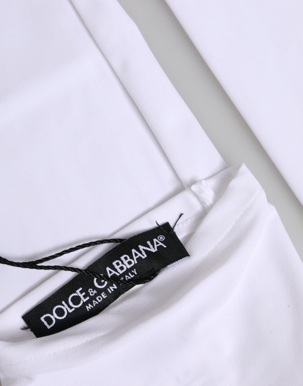 Dolce & Gabbana White Nylon Fingerless Elbow Length Mitten Gloves