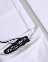 Dolce & Gabbana White Nylon Fingerless Elbow Length Mitten Gloves