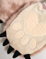 Dolce & Gabbana Brown Acrylic Knitted Fur Wrist Mitten Gloves