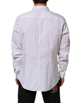 Dolce & Gabbana White Cotton Collared Long Sleeve Men Dress Shirt