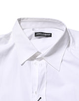 Dolce & Gabbana White Cotton Collared Long Sleeve Men Dress Shirt