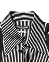 Dolce & Gabbana Black White Stripes Men MARTINI Dress Shirt
