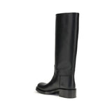 Prada Black Calf Leather Bos Taurus Boots