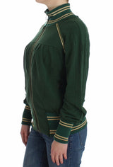 John Galliano Green Mock Zip Cardigan Sweatshirt Sweater Jacket
