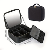 Large-Capacity PU Leather Travel Cosmetic Organizer