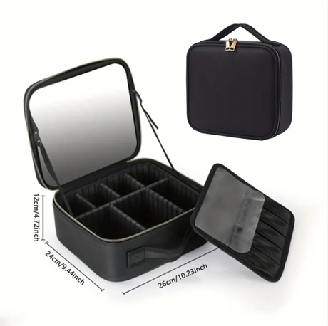 Large-Capacity PU Leather Travel Cosmetic Organizer