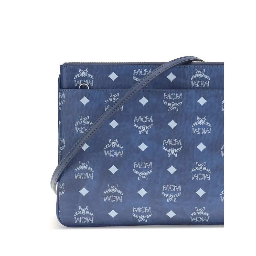 MCM Blue Polyethylene Clutch Bag