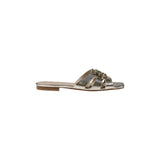 PINKO Gold Leather Flat Sandals
