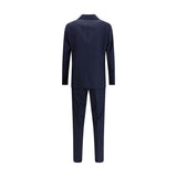 Gi Capri Blue Fleece Wool Two-Piece Suit