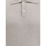 Brunello Cucinelli Beige Cashmere Polo Shirt