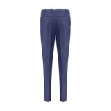 Brunello Cucinelli Blue Fleece Wool Pants