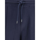 Brunello Cucinelli Blue Cashmere Athletic Pants