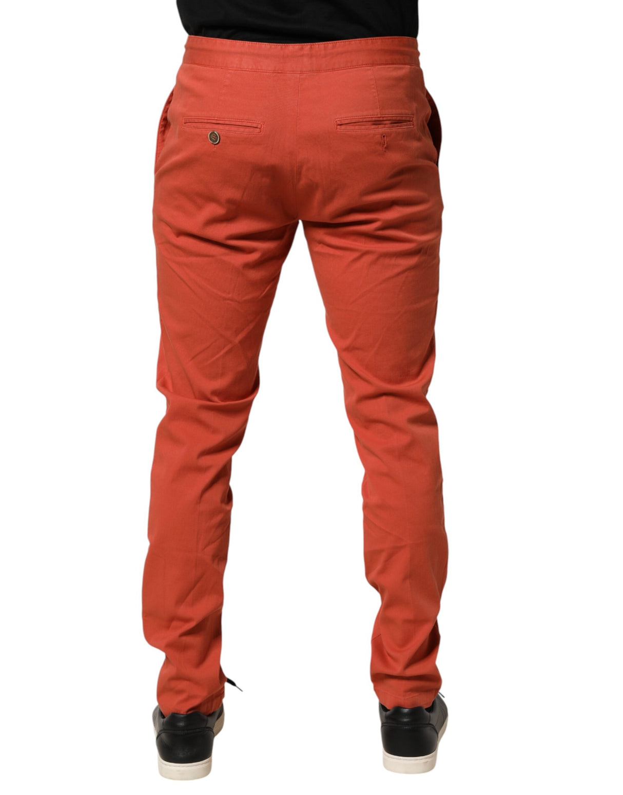 Domenico Tagliente Orange Skinny Fit Men Chino Trouser Pants
