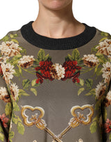 Dolce & Gabbana Enchanted Sicily Silk Crewneck Blouse Sweater