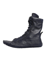 Dolce & Gabbana Dark Blue Deer Leather Mid Calf Boots Shoes