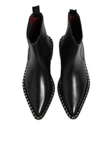 Dolce & Gabbana Black Studded Chelsea Short Ankle Boots Shoes