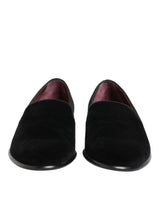 Dolce & Gabbana Black Leather Suede Slip On Loafer Dress Shoes