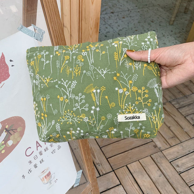 Large Floral Cosmetic Bag for Makeup and Travel
