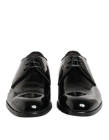 Dolce & Gabbana Black Calfskin Leather Derby Dress Shoes