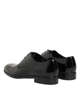 Dolce & Gabbana Black Calfskin Leather Derby Dress Shoes