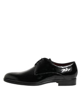 Dolce & Gabbana Black Calfskin Leather Derby Dress Shoes