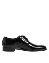 Dolce & Gabbana Black Calfskin Leather Derby Dress Shoes
