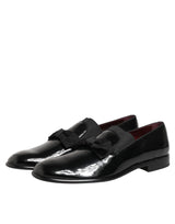 Dolce & Gabbana Black Leather Slip On Dress Men Loafers Shoes