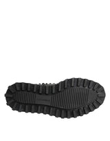 Dolce & Gabbana Black Leather Studded Men Formal Derby  Shoes