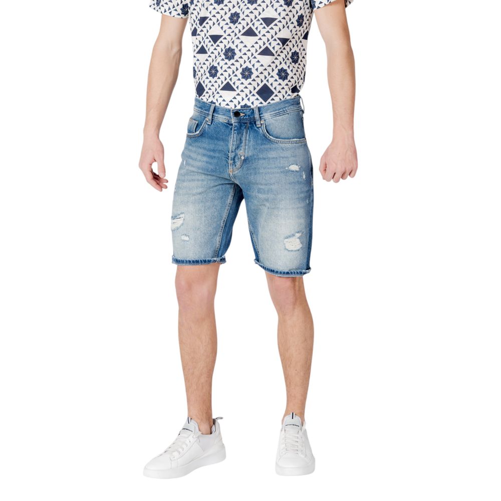 Antony Morato Blue Cotton Bermuda Shorts
