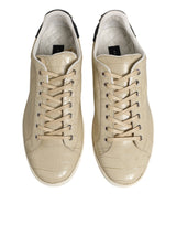 Dolce & Gabbana Beige London Low Top Leather Sneakers Shoes