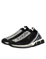 Dolce & Gabbana Black Strass Slip On Men Sorrento Sneakers Shoes